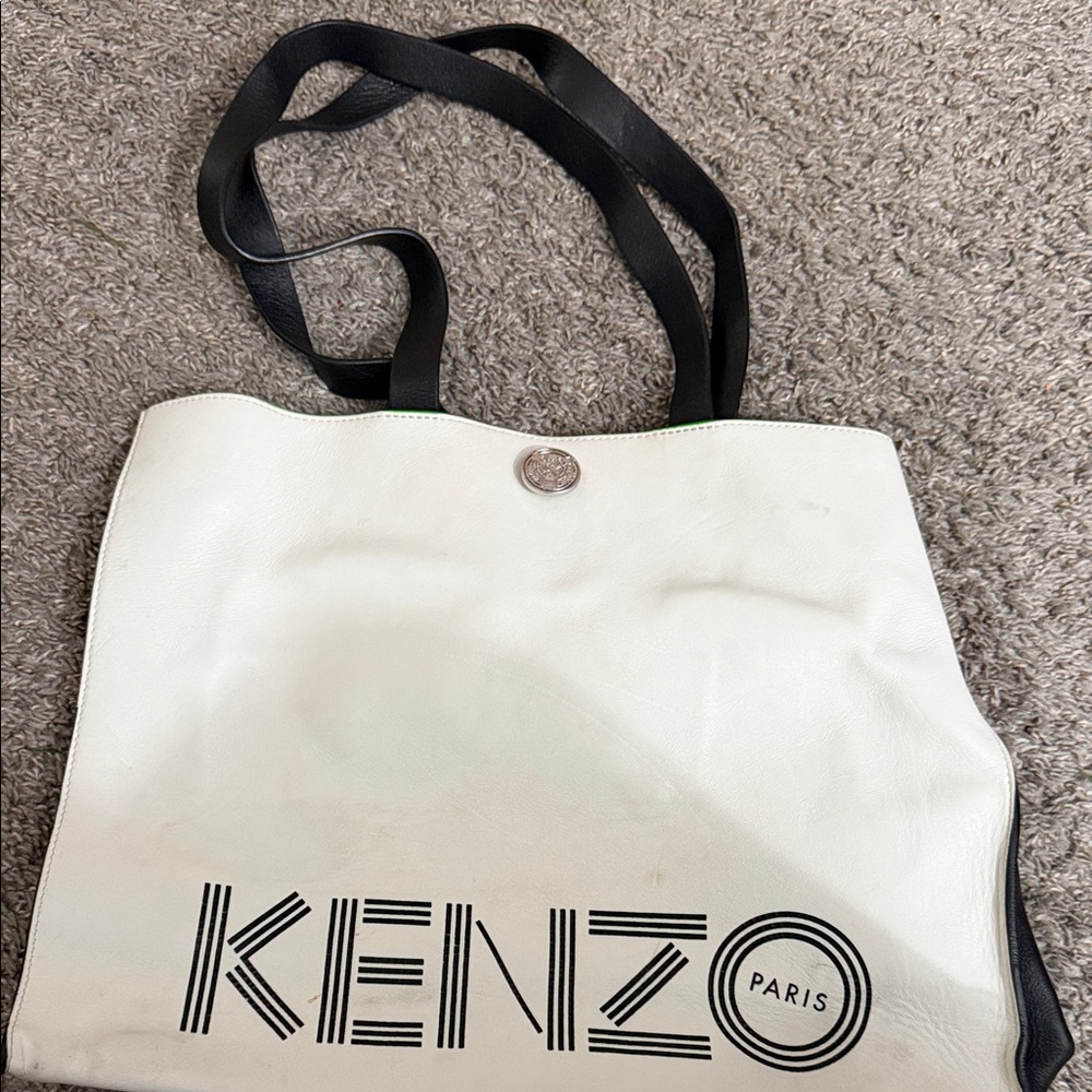 H&M x Kenzo White and Black Logo Tote